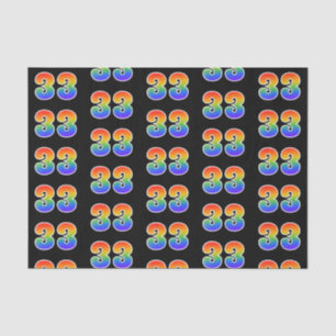 Fun Rainbow Spectrum Pattern "33" Ereignisnummer Seidenpapier
