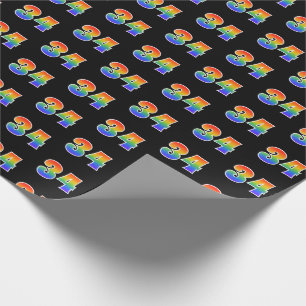 Fun Rainbow Spectrum Pattern "34" Ereignisnummer Geschenkpapier
