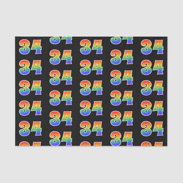 Fun Rainbow Spectrum Pattern "34" Ereignisnummer Seidenpapier (Vorderseite)