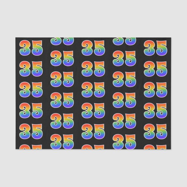 Fun Rainbow Spectrum Pattern "35" Ereignisnummer Seidenpapier (Vorderseite)
