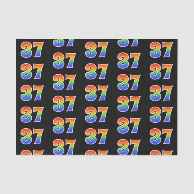 Fun Rainbow Spectrum Pattern "37" Ereignisnummer Seidenpapier (Vorderseite)