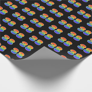 Fun Rainbow Spectrum Pattern "38" Ereignisnummer Geschenkpapier