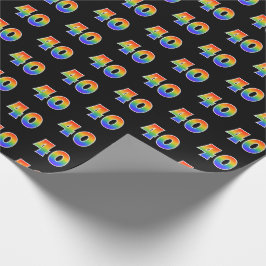 Fun Rainbow Spectrum Pattern "40" Ereignisnummer Geschenkpapier
