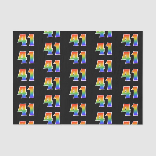 Fun Rainbow Spectrum Pattern "41" Ereignisnummer Seidenpapier (Vorderseite)
