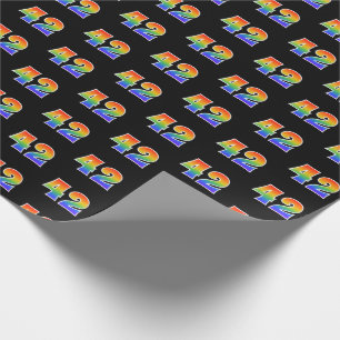 Fun Rainbow Spectrum Pattern "42" Ereignisnummer Geschenkpapier