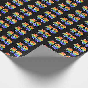 Fun Rainbow Spectrum Pattern "43" Ereignisnummer Geschenkpapier