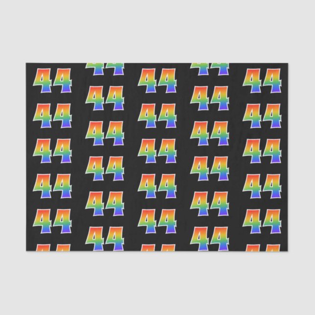 Fun Rainbow Spectrum Pattern "44" Ereignisnummer Seidenpapier (Vorderseite)
