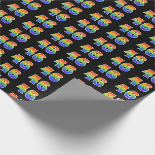 Fun Rainbow Spectrum Pattern "46" Ereignisnummer Geschenkpapier
