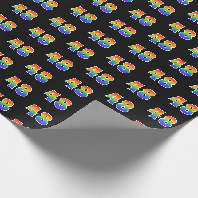 Fun Rainbow Spectrum Pattern "48" Ereignisnummer Geschenkpapier (Ecke)