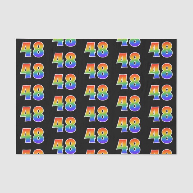 Fun Rainbow Spectrum Pattern "48" Ereignisnummer Seidenpapier (Vorderseite)