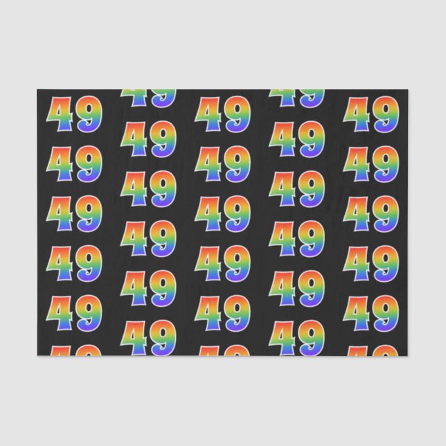 Fun Rainbow Spectrum Pattern "49" Ereignisnummer Seidenpapier (Vorderseite)