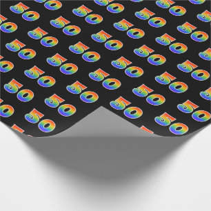 Fun Rainbow Spectrum Pattern "50" Ereignisnummer Geschenkpapier