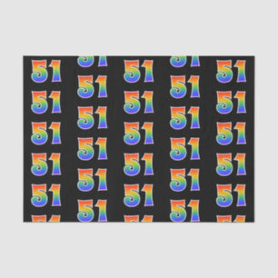 Fun Rainbow Spectrum Pattern "51" Ereignisnummer Seidenpapier