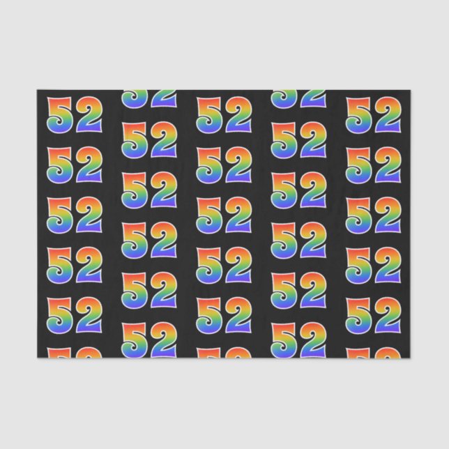 Fun Rainbow Spectrum Pattern "52" Ereignisnummer Seidenpapier (Vorderseite)
