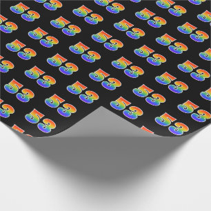 Fun Rainbow Spectrum Pattern "53" Ereignisnummer Geschenkpapier