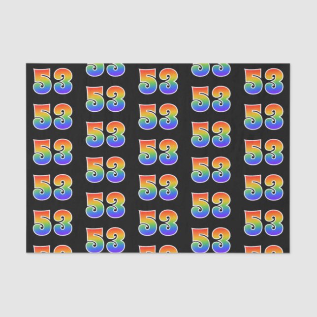 Fun Rainbow Spectrum Pattern "53" Ereignisnummer Seidenpapier (Vorderseite)