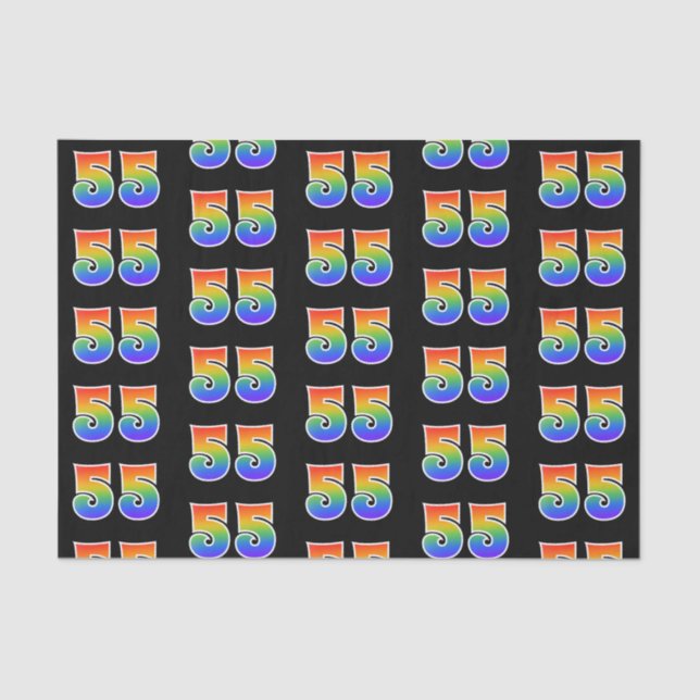 Fun Rainbow Spectrum Pattern "55" Ereignisnummer Seidenpapier (Vorderseite)