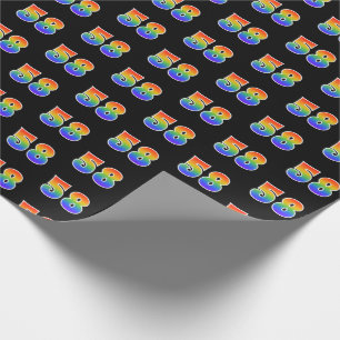 Fun Rainbow Spectrum Pattern "58" Ereignisnummer Geschenkpapier