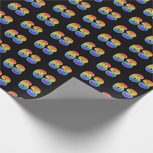 Fun Rainbow Spectrum Pattern "63" Ereignisnummer Geschenkpapier