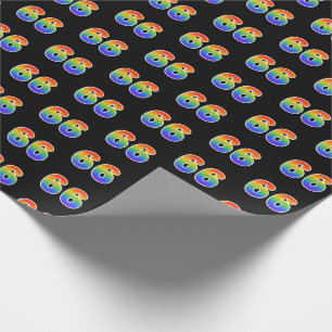 Fun Rainbow Spectrum Pattern "66" Ereignisnummer Geschenkpapier