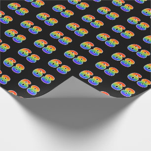 Fun Rainbow Spectrum Pattern "68" Ereignisnummer Geschenkpapier