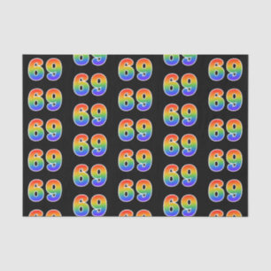 Fun Rainbow Spectrum Pattern "69" Ereignisnummer Seidenpapier