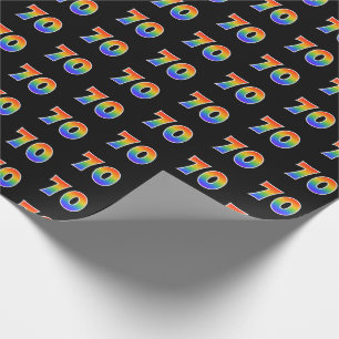 Fun Rainbow Spectrum Pattern "70" Ereignisnummer Geschenkpapier