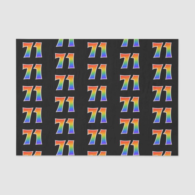 Fun Rainbow Spectrum Pattern "71" Ereignisnummer Seidenpapier (Vorderseite)