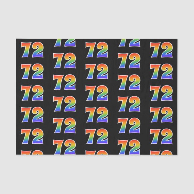 Fun Rainbow Spectrum Pattern "72" Ereignisnummer Seidenpapier (Vorderseite)