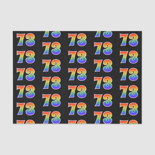 Fun Rainbow Spectrum Pattern "73" Ereignisnummer Seidenpapier (Vorderseite)