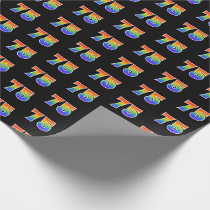 Fun Rainbow Spectrum Pattern "75" Ereignisnummer Geschenkpapier