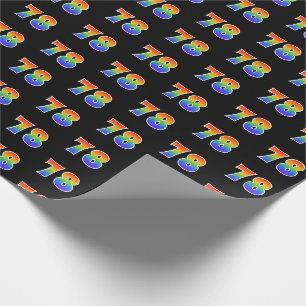 Fun Rainbow Spectrum Pattern "78" Ereignisnummer Geschenkpapier