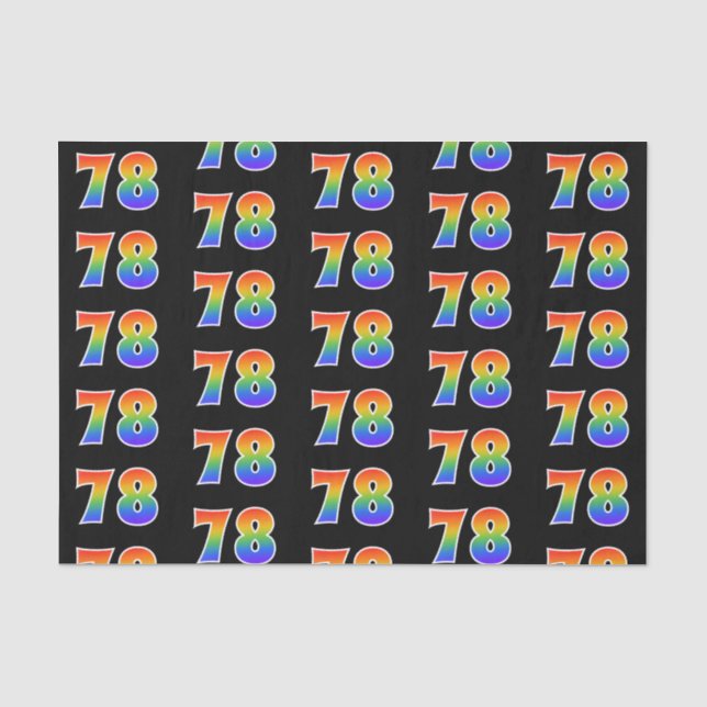 Fun Rainbow Spectrum Pattern "78" Ereignisnummer Seidenpapier (Vorderseite)