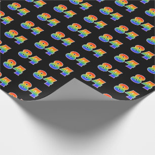 Fun Rainbow Spectrum Pattern "84" Ereignisnummer Geschenkpapier
