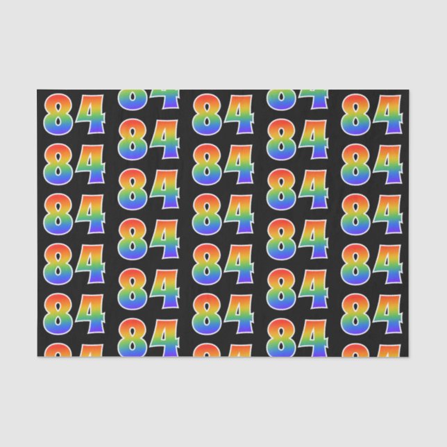 Fun Rainbow Spectrum Pattern "84" Ereignisnummer Seidenpapier (Vorderseite)