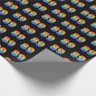 Fun Rainbow Spectrum Pattern "89" Ereignisnummer Geschenkpapier