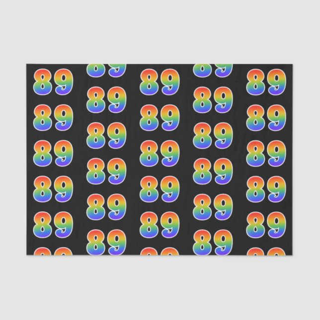 Fun Rainbow Spectrum Pattern "89" Ereignisnummer Seidenpapier (Vorderseite)