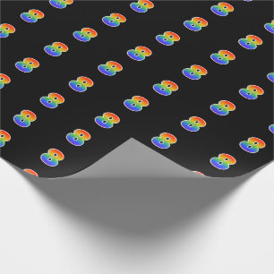 Fun Rainbow Spectrum Pattern "8" Ereignisnummer Geschenkpapier