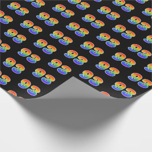Fun Rainbow Spectrum Pattern "93" Ereignisnummer Geschenkpapier