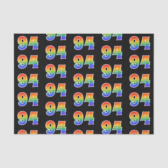 Fun Rainbow Spectrum Pattern "94" Ereignisnummer Seidenpapier (Vorderseite)