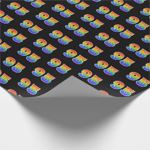 Fun Rainbow Spectrum Pattern "95" Ereignisnummer Geschenkpapier