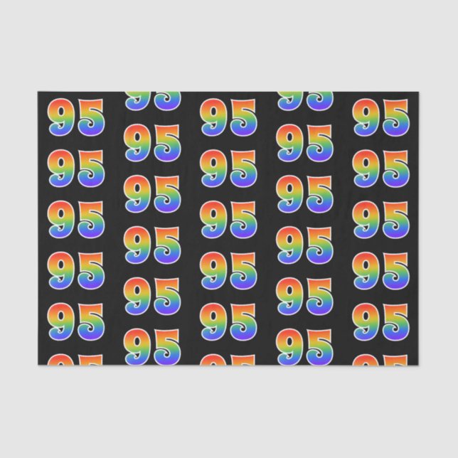 Fun Rainbow Spectrum Pattern "95" Ereignisnummer Seidenpapier (Vorderseite)