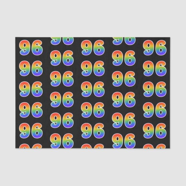 Fun Rainbow Spectrum Pattern "96" Ereignisnummer Seidenpapier (Vorderseite)