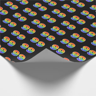 Fun Rainbow Spectrum Pattern "99" Ereignisnummer Geschenkpapier