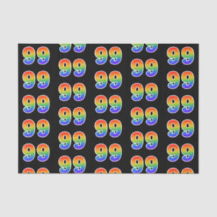 Fun Rainbow Spectrum Pattern "99" Ereignisnummer Seidenpapier