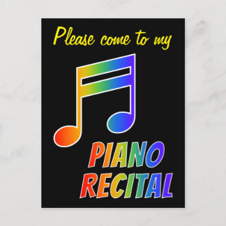 Fun Rainbow Spectrum Piano Einladung Postkarte