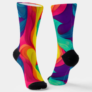 Fun Rainbow Swirt Muster Nachhaltige Socken