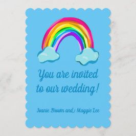 Fun Rainbow Wedding Einladung