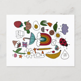 Fun Random Objects Postkarte