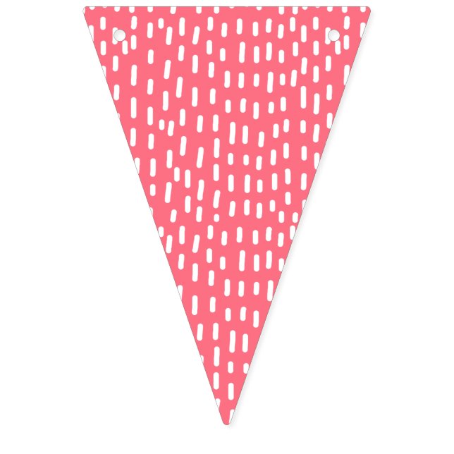 Fun Raspberry Pink Abstrakt Pattern Kindergeburtst Wimpelkette (Erste Fahne)